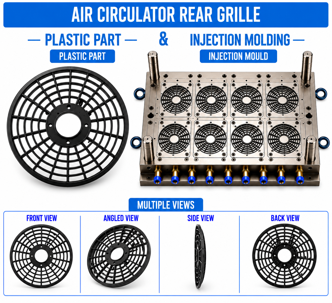 Air Circulator Plastic Rear Grille Mould and Moulding Service